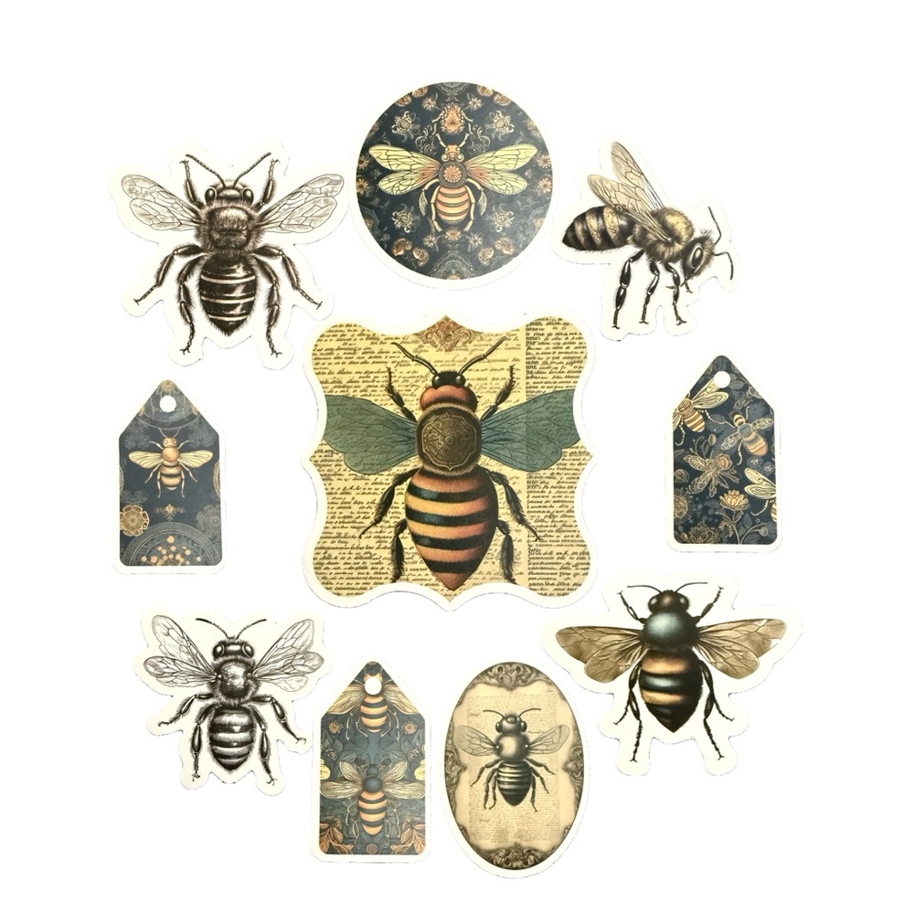 Vintage Insect Dragonfly Themed Waterproof Stickers Lot of 10